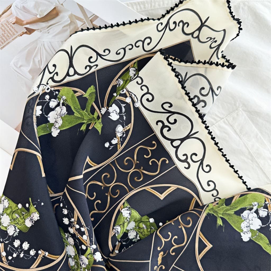 MaraSilk Pure Mulberry Silk Scarf - Square Double Crepe MS265