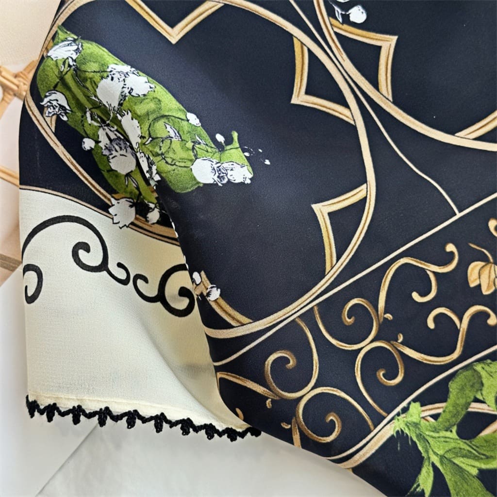 MaraSilk Pure Mulberry Silk Scarf - Square Double Crepe MS265