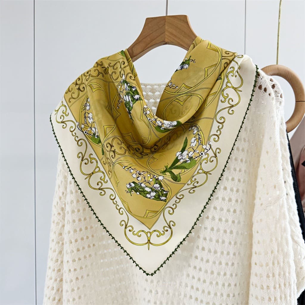 MaraSilk Pure Mulberry Silk Scarf - Square Double Crepe MS265