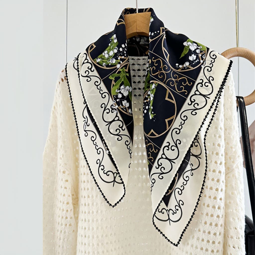 MaraSilk Pure Mulberry Silk Scarf - Square Double Crepe MS265