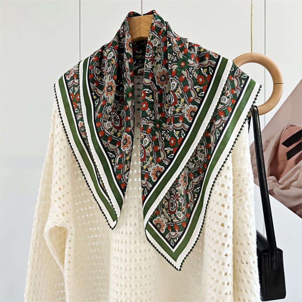 MaraSilk Pure Mulberry Silk Scarf - Square Double Crepe MS267