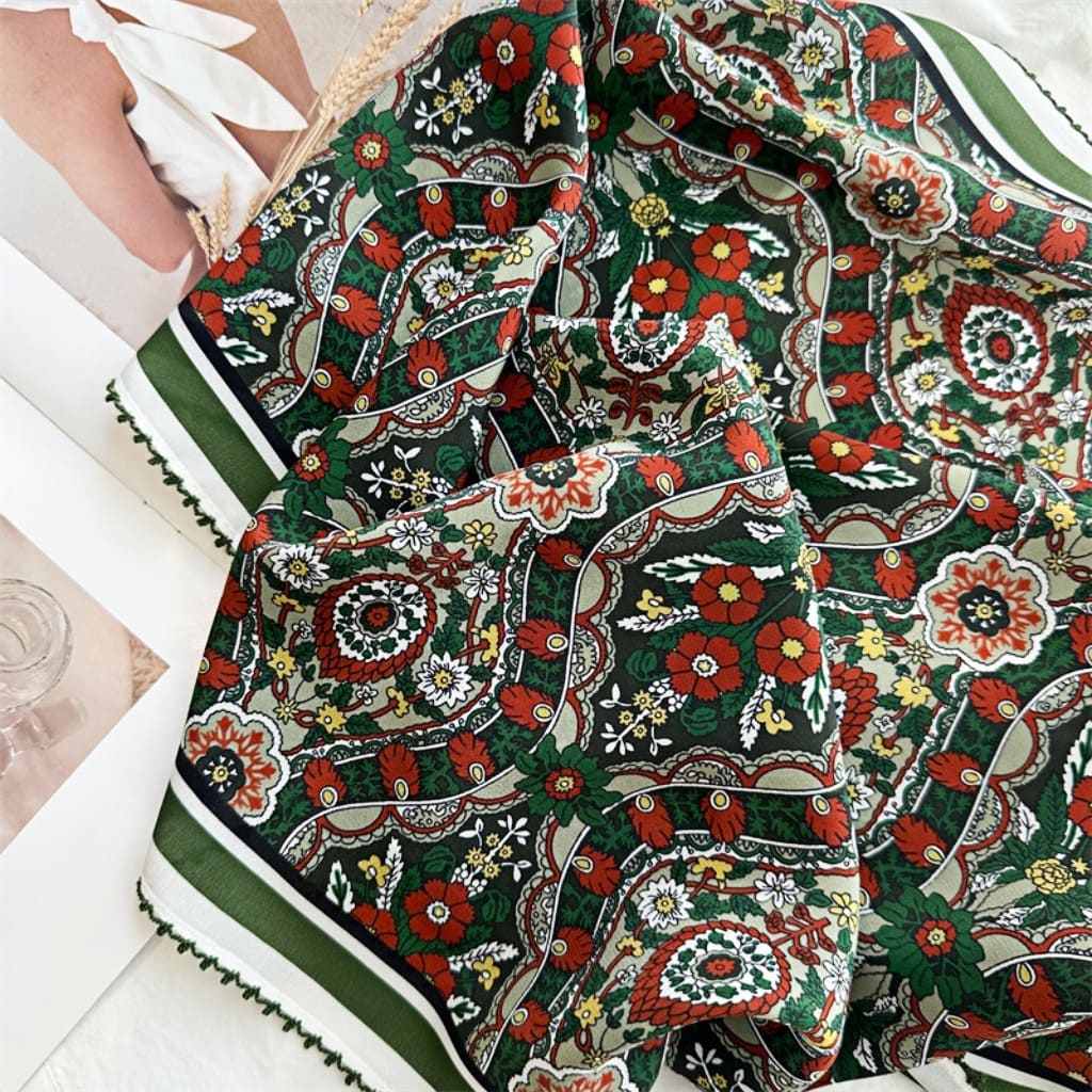 MaraSilk Pure Mulberry Silk Scarf - Square Double Crepe MS267