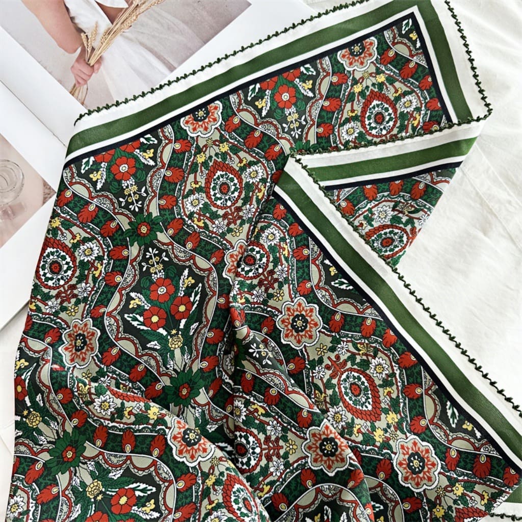 MaraSilk Pure Mulberry Silk Scarf - Square Double Crepe MS267