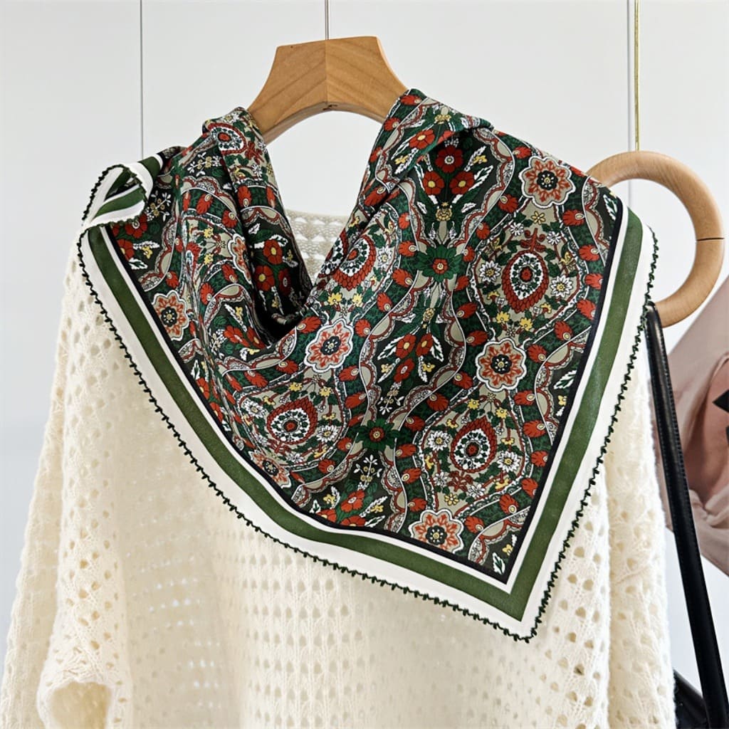 MaraSilk Pure Mulberry Silk Scarf - Square Double Crepe MS267