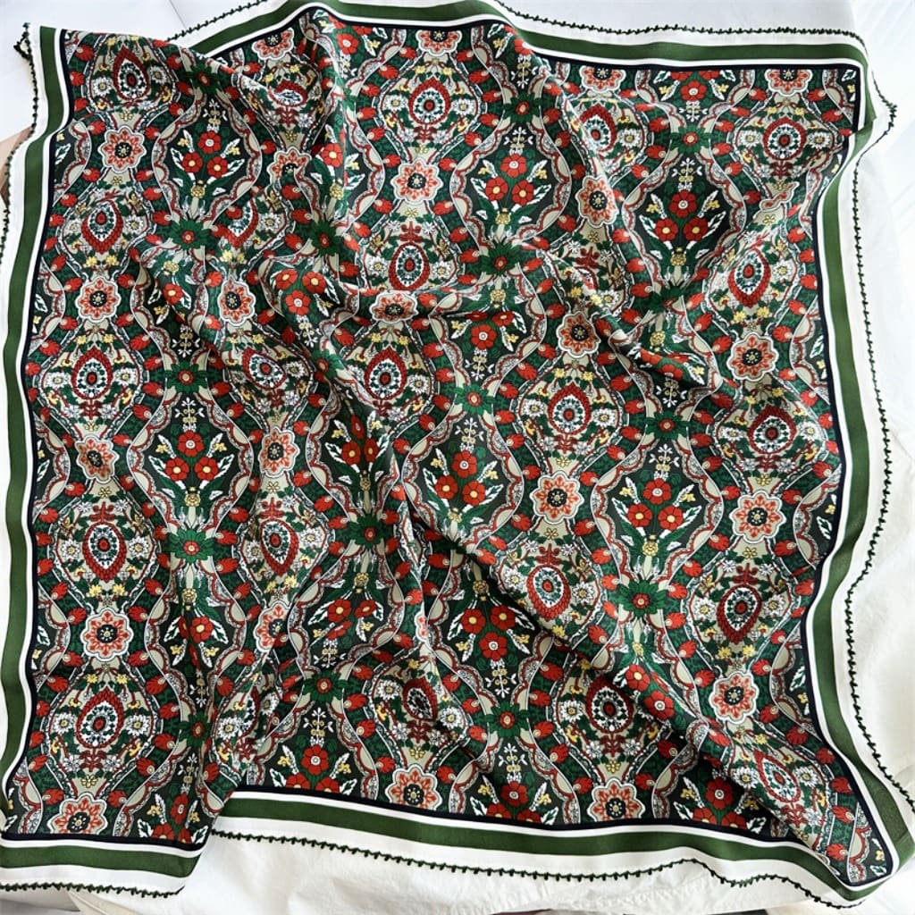 MaraSilk Pure Mulberry Silk Scarf - Square Double Crepe MS267