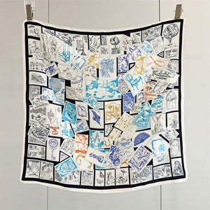 MaraSilk Pure Mulberry Silk Scarf - Square Double Crepe MS268 25" x 25" MS26801