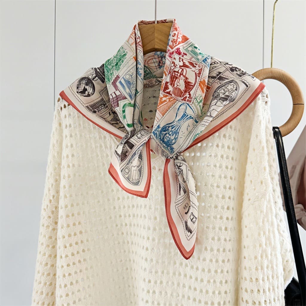 MaraSilk Pure Mulberry Silk Scarf - Square Double Crepe MS268