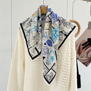 MaraSilk Pure Mulberry Silk Scarf - Square Double Crepe MS268