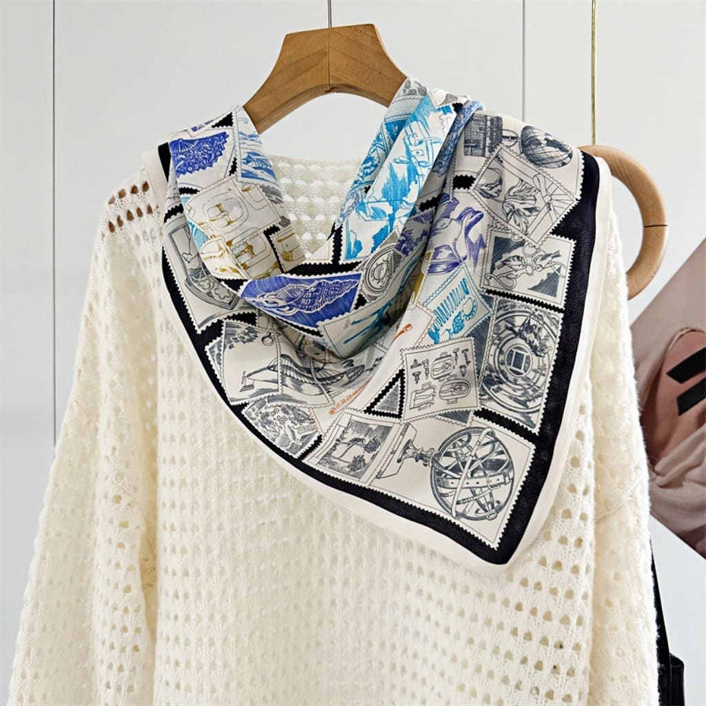 MaraSilk Pure Mulberry Silk Scarf - Square Double Crepe MS268