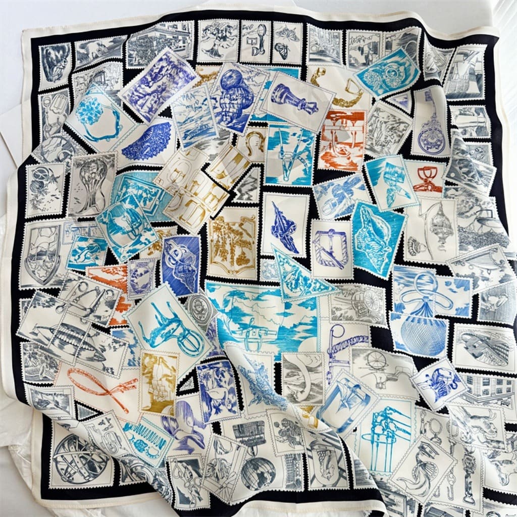 MaraSilk Pure Mulberry Silk Scarf - Square Double Crepe MS268