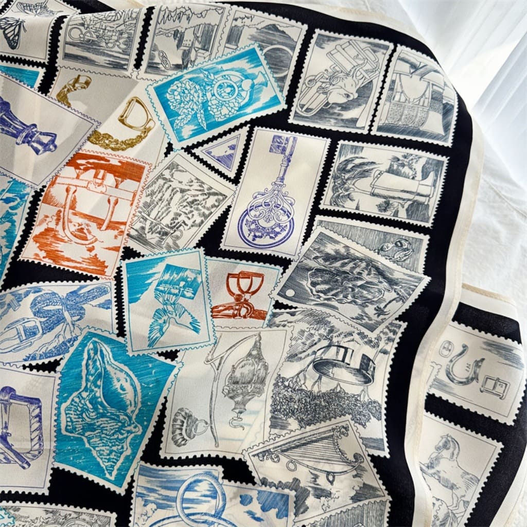 MaraSilk Pure Mulberry Silk Scarf - Square Double Crepe MS268