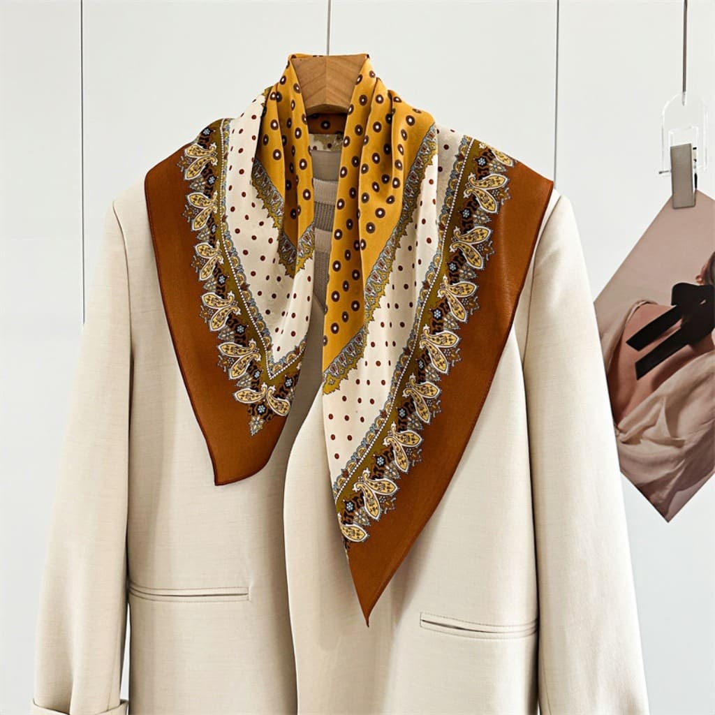 MaraSilk Pure Mulberry Silk Scarf - Square Double Crepe MS271