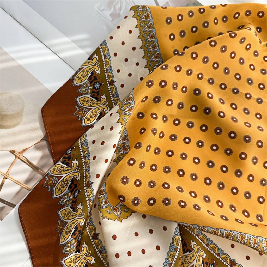 MaraSilk Pure Mulberry Silk Scarf - Square Double Crepe MS271