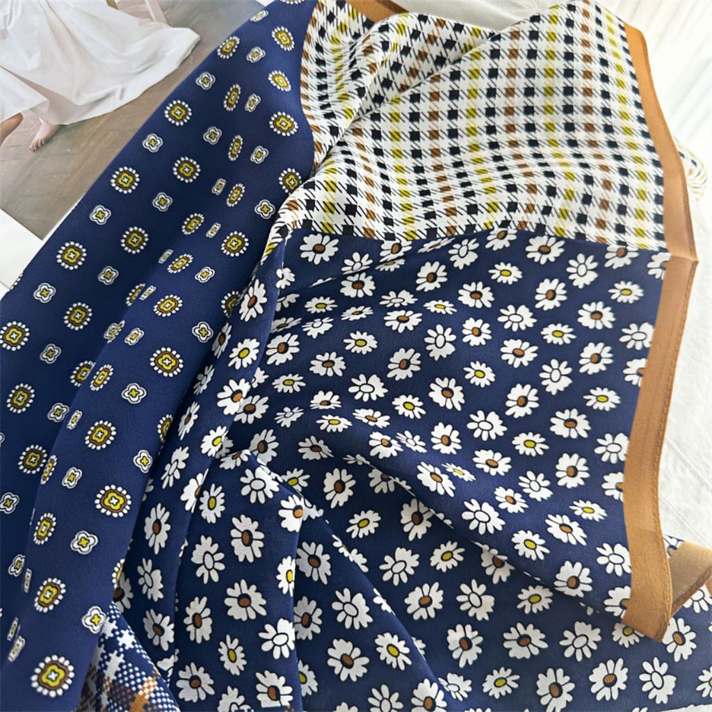 MaraSilk Pure Mulberry Silk Scarf - Square Double Crepe MS273