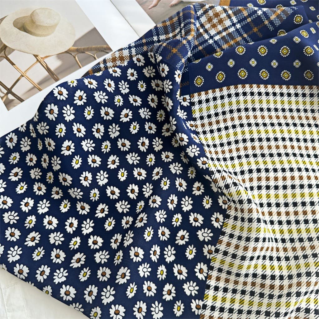 MaraSilk Pure Mulberry Silk Scarf - Square Double Crepe MS273