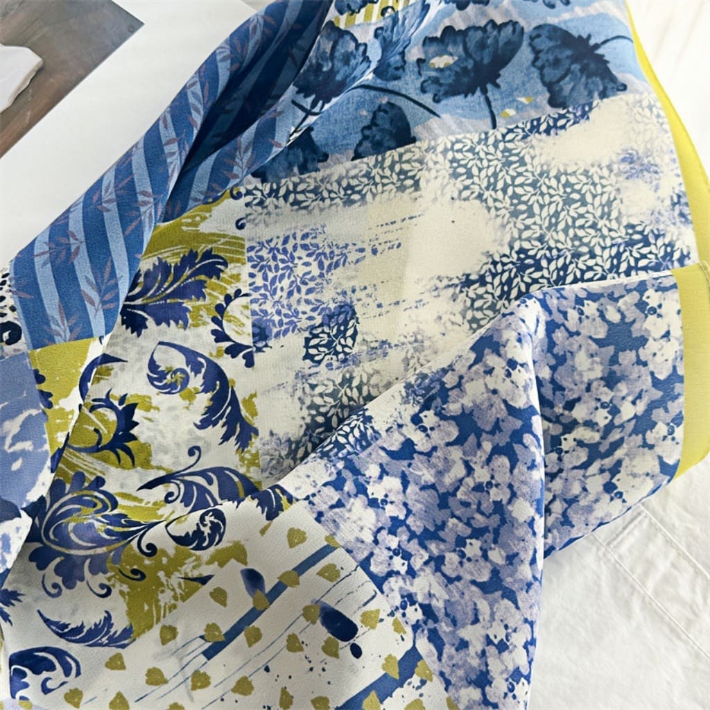 MaraSilk Pure Mulberry Silk Scarf - Square Double Crepe MS274