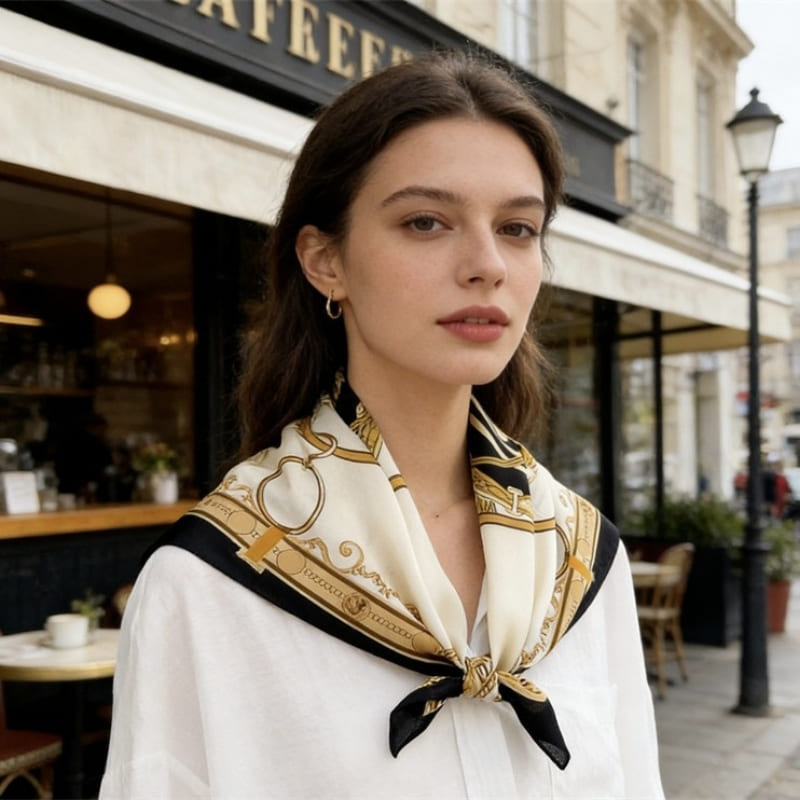 MaraSilk Pure Mulberry Silk Scarf - Square Double Crepe MS892