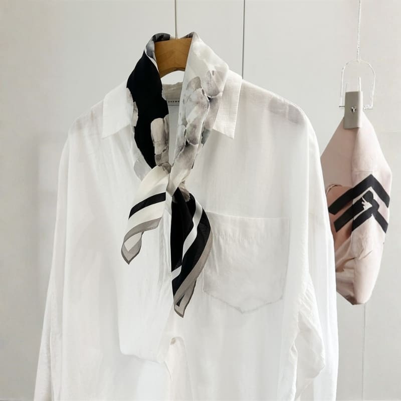 MaraSilk Pure Mulberry Silk Scarf - Square Double Crepe MS893