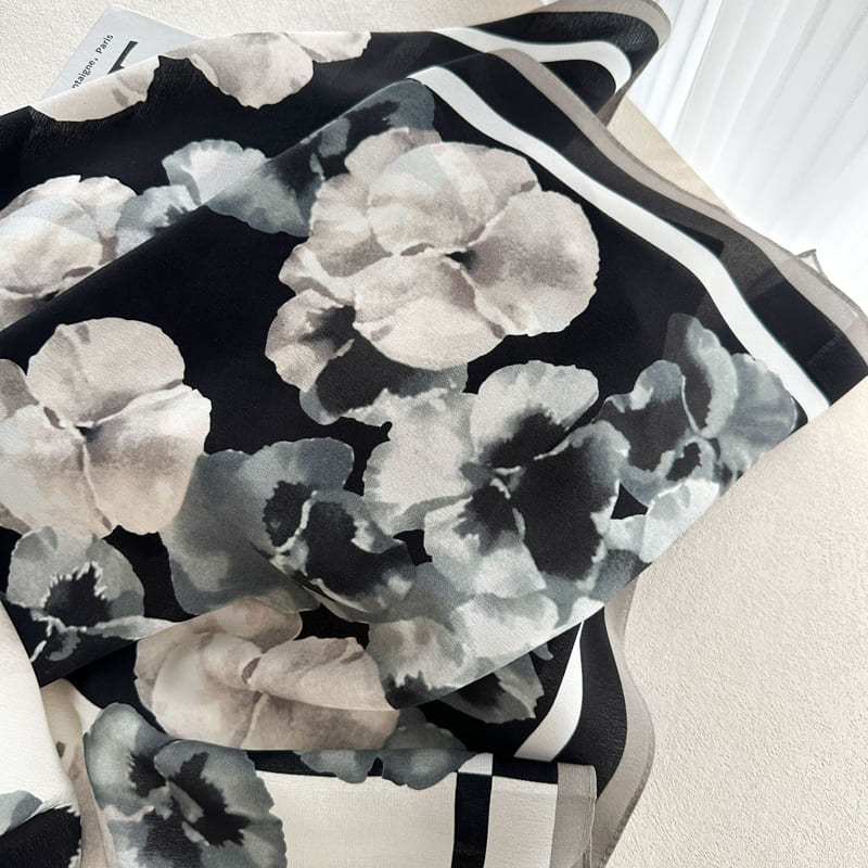 MaraSilk Pure Mulberry Silk Scarf - Square Double Crepe MS893