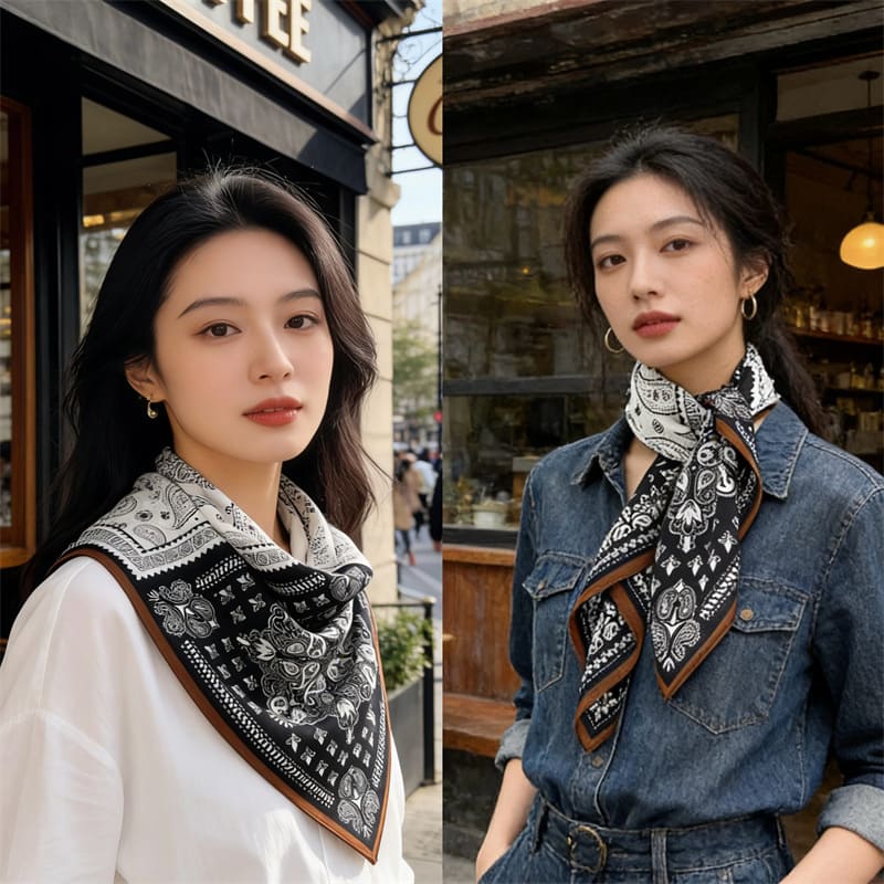 MaraSilk Pure Mulberry Silk Scarf - Square Double Crepe MS941