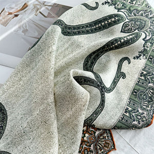 MaraSilk Pure Mulberry Silk Scarf - Square Italian Jacquard MS276