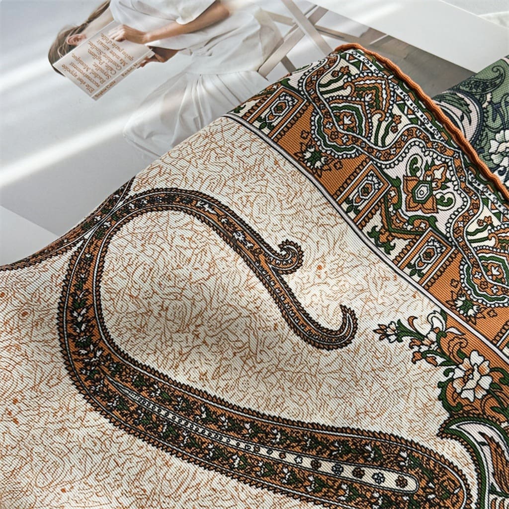 MaraSilk Pure Mulberry Silk Scarf - Square Italian Jacquard MS276