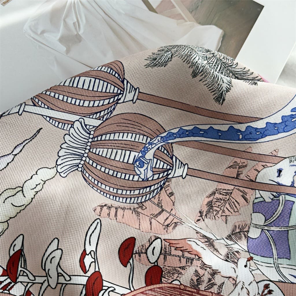 MaraSilk Pure Mulberry Silk Scarf - Square Italian Jacquard MS276