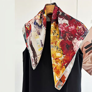 MaraSilk Pure Mulberry Silk Scarf - Square Italian Jacquard MS276