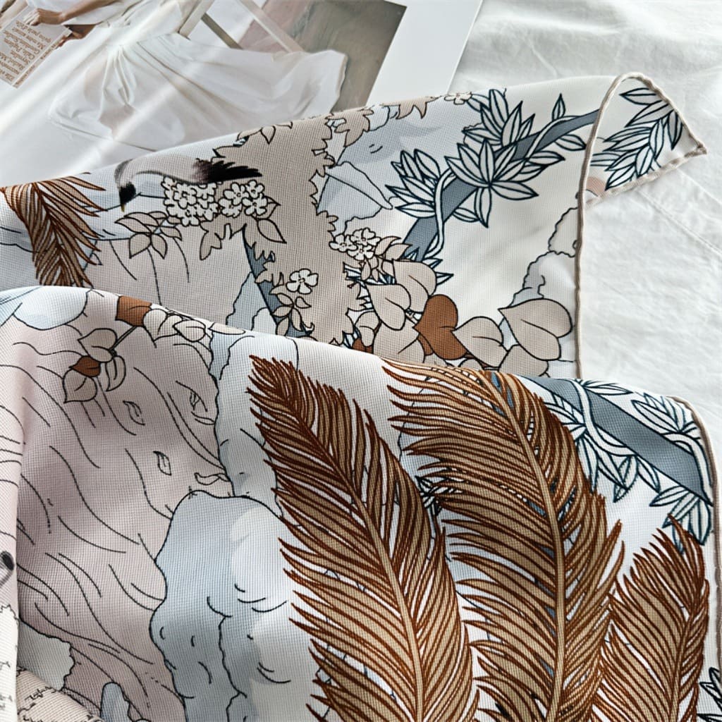 MaraSilk Pure Mulberry Silk Scarf - Square Italian Jacquard MS276