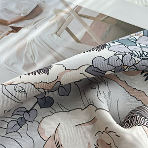 MaraSilk Pure Mulberry Silk Scarf - Square Italian Jacquard MS276