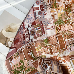 MaraSilk Pure Mulberry Silk Scarf - Square Italian Jacquard MS276