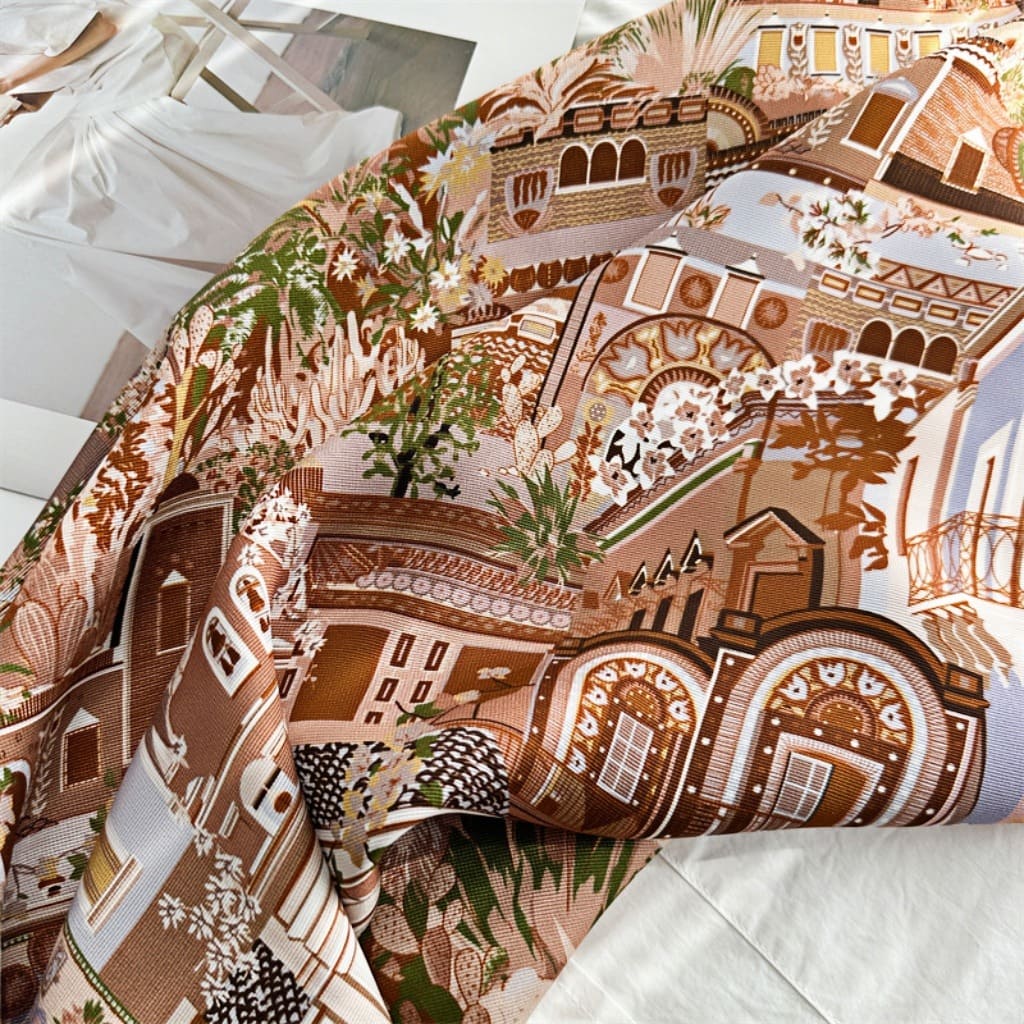 MaraSilk Pure Mulberry Silk Scarf - Square Italian Jacquard MS276