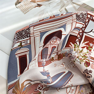 MaraSilk Pure Mulberry Silk Scarf - Square Italian Jacquard MS276