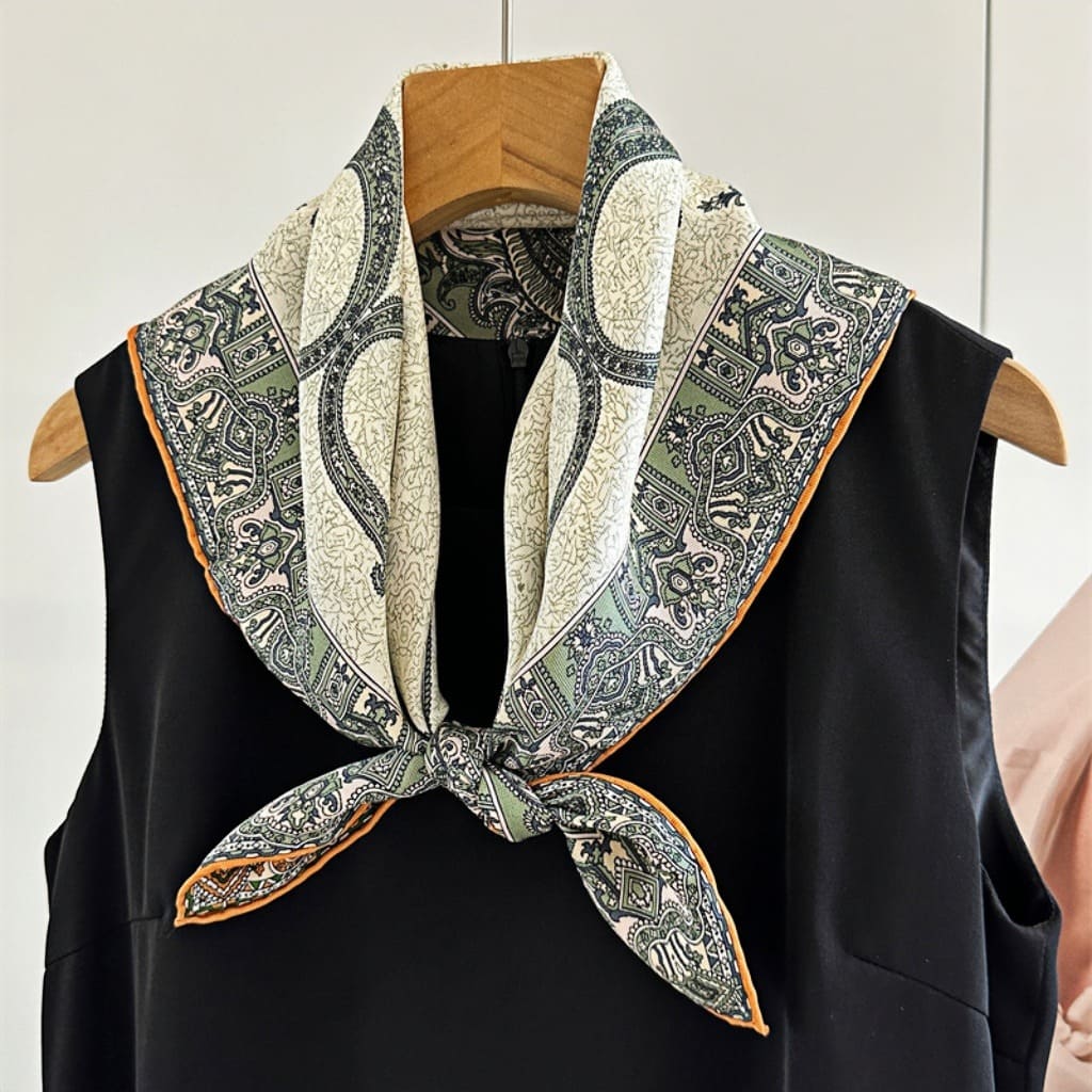 MaraSilk Pure Mulberry Silk Scarf - Square Italian Jacquard MS276