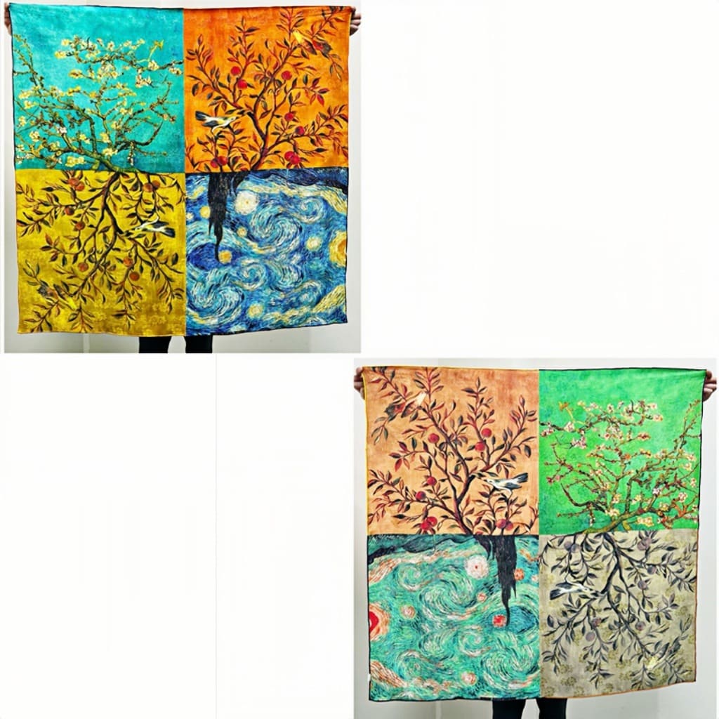 MaraSilk Pure Mulberry Silk Scarf - Square Jacquard MS468