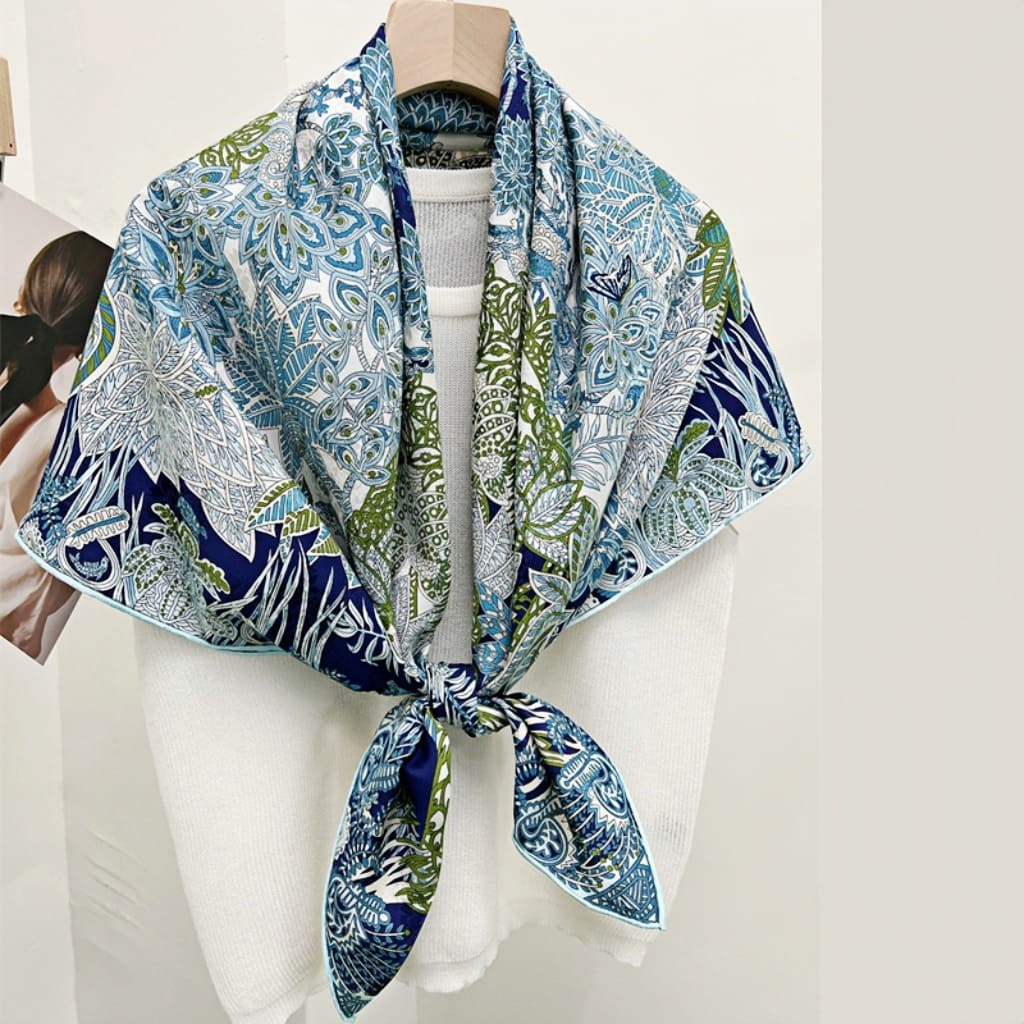 MaraSilk Pure Mulberry Silk Scarf - Square Jacquard MS468