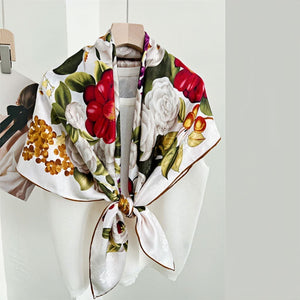 MaraSilk Pure Mulberry Silk Scarf - Square Jacquard MS468