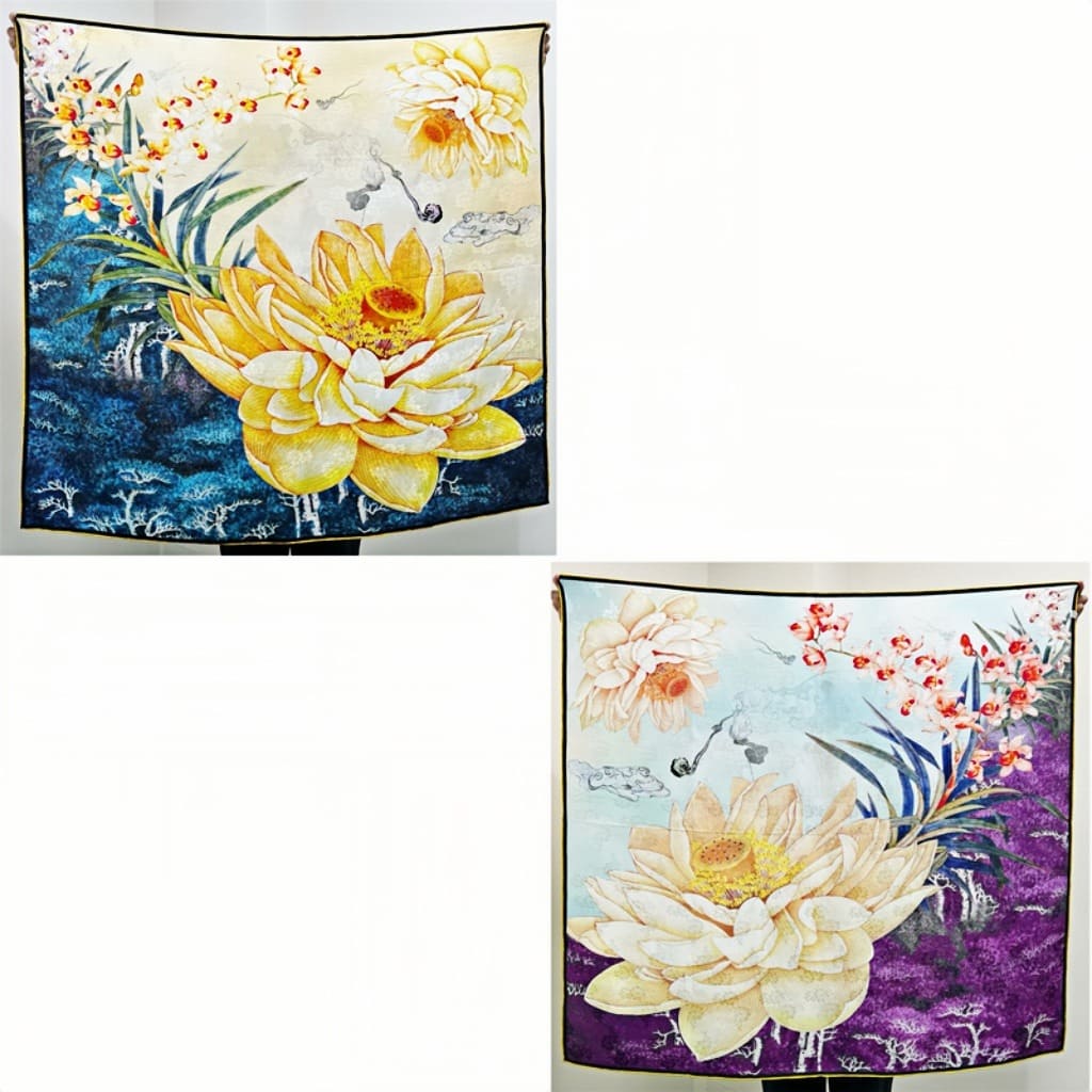 MaraSilk Pure Mulberry Silk Scarf - Square Jacquard MS468