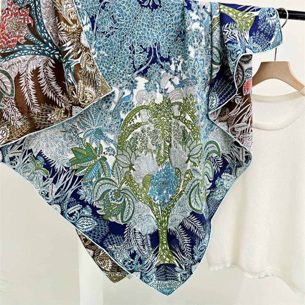 MaraSilk Pure Mulberry Silk Scarf - Square Jacquard MS468 41" x 41" MS46804