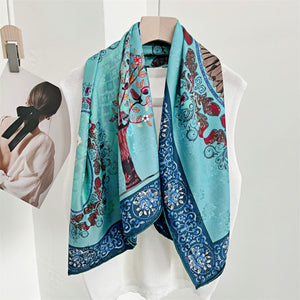MaraSilk Pure Mulberry Silk Scarf - Square Jacquard MS468