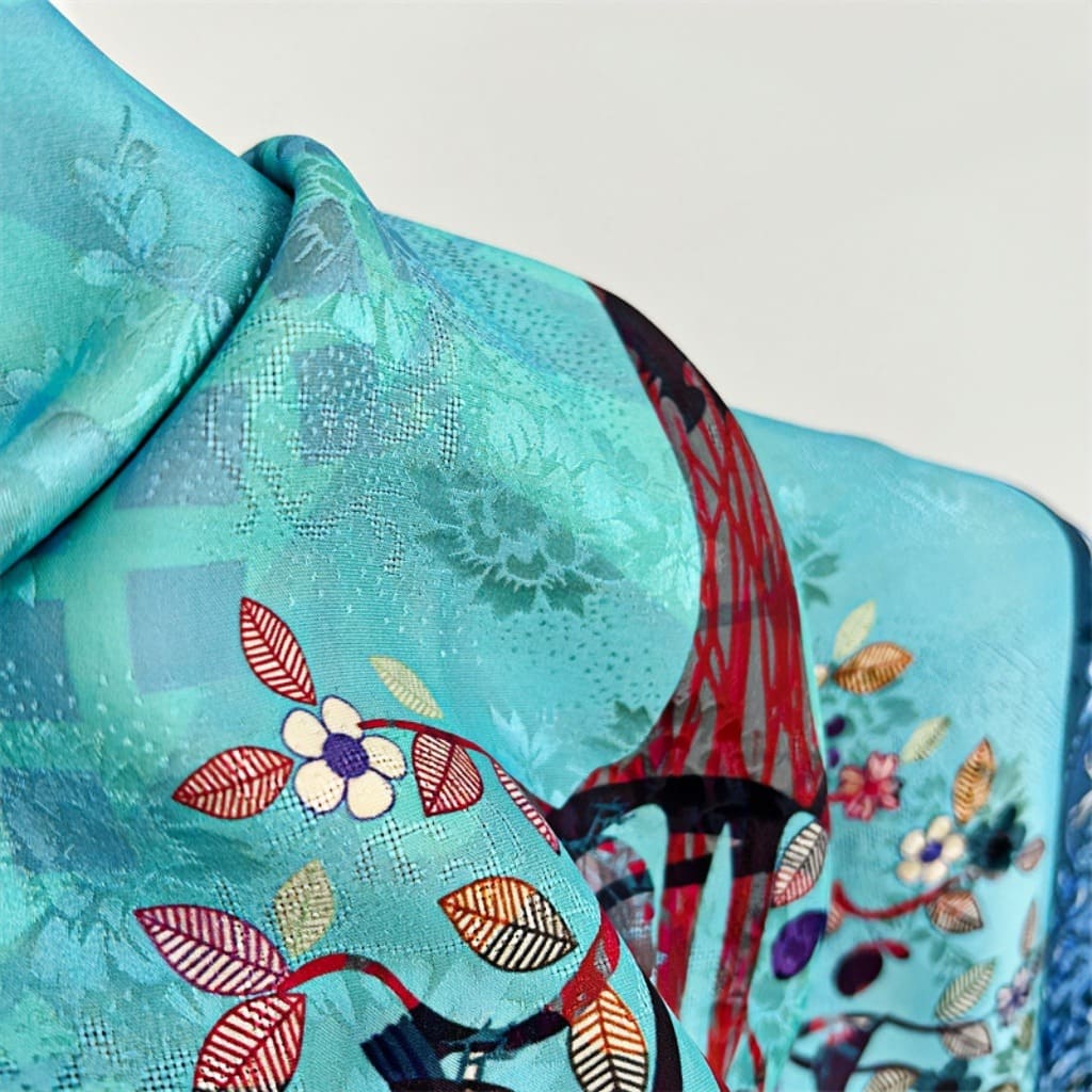 MaraSilk Pure Mulberry Silk Scarf - Square Jacquard MS468