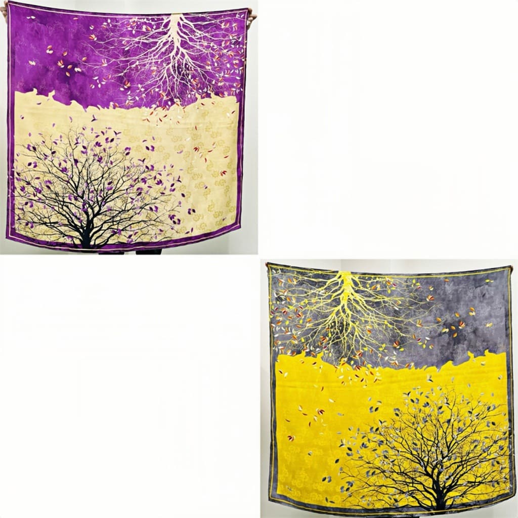 MaraSilk Pure Mulberry Silk Scarf - Square Jacquard MS468