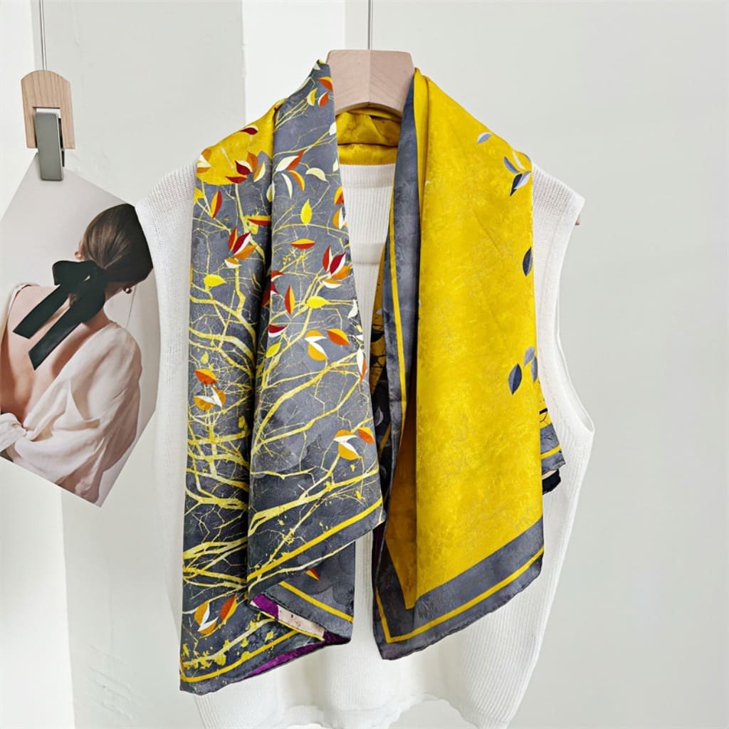 MaraSilk Pure Mulberry Silk Scarf - Square Jacquard MS468