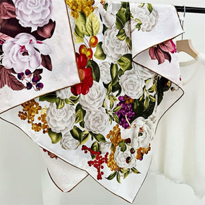 MaraSilk Pure Mulberry Silk Scarf - Square Jacquard MS468 41" x 41" MS46805