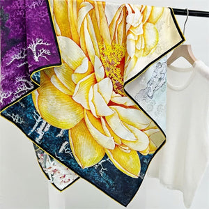 MaraSilk Pure Mulberry Silk Scarf - Square Jacquard MS468 41" x 41" MS46807