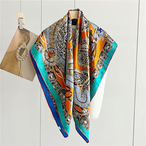 MaraSilk Pure Mulberry Silk Scarf - Square Jacquard MS484