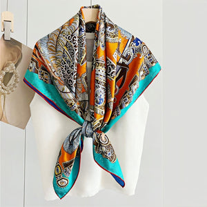 MaraSilk Pure Mulberry Silk Scarf - Square Jacquard MS484