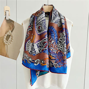 MaraSilk Pure Mulberry Silk Scarf - Square Jacquard MS484