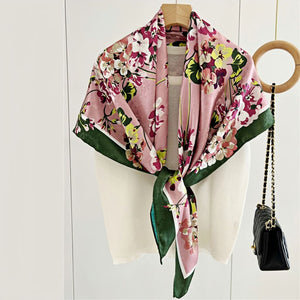 MaraSilk Pure Mulberry Silk Scarf - Square Jacquard MS484