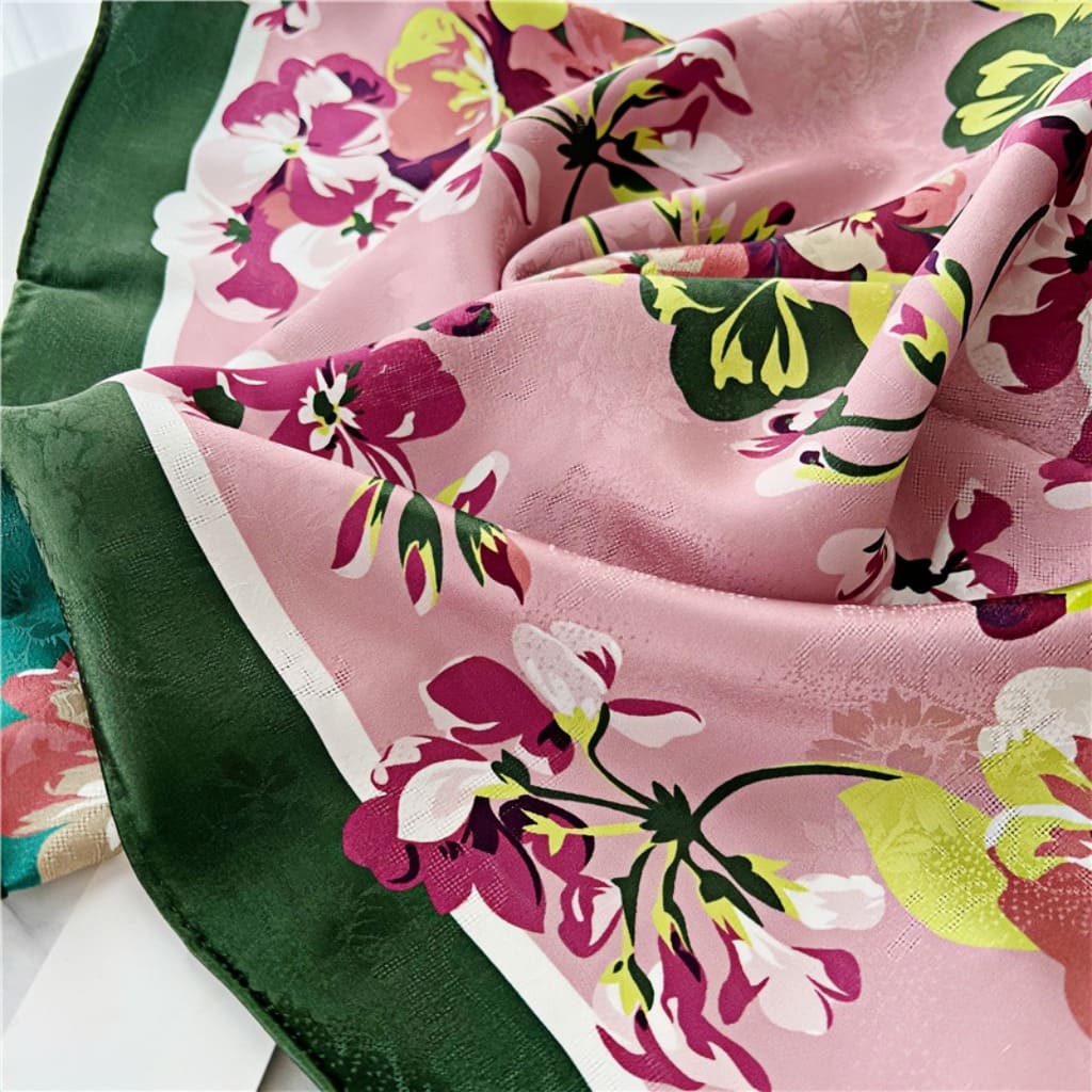 MaraSilk Pure Mulberry Silk Scarf - Square Jacquard MS484